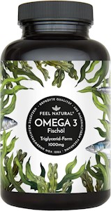 Omega 3 Kapseln - 365 Stück - 1000mg Fischöl je Kapsel mit EPA & DHA - Essentielle Omega 3 Fettsäuren im für 1 Jahr - Omega 3 Kapseln hochdosiert aus nachhaltigem Fischfang, ohne unerwünschte Zusätze