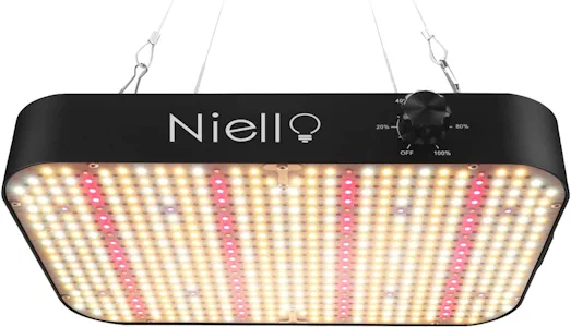 Niello 1200W LED Grow Lampe, Pflanzenlampe Vollspektrum, UV & IR für Zimmerpflanzen, Pflanzenlicht mit dimmbarer, Daisy Chain Funktion für VEG, Blumen.