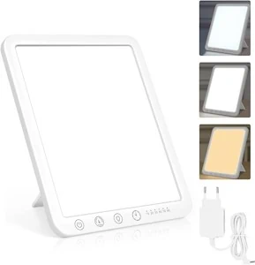 Sotipevs Tageslichtlampe 15000 Lux, UV-freie LED Lichttherapielampe Tageslicht, LED Daylight Lampe, Touch-Control Sonnenlicht Lampe, Vollspektrumlampe für Zuhause/Büro [Energieklasse F]